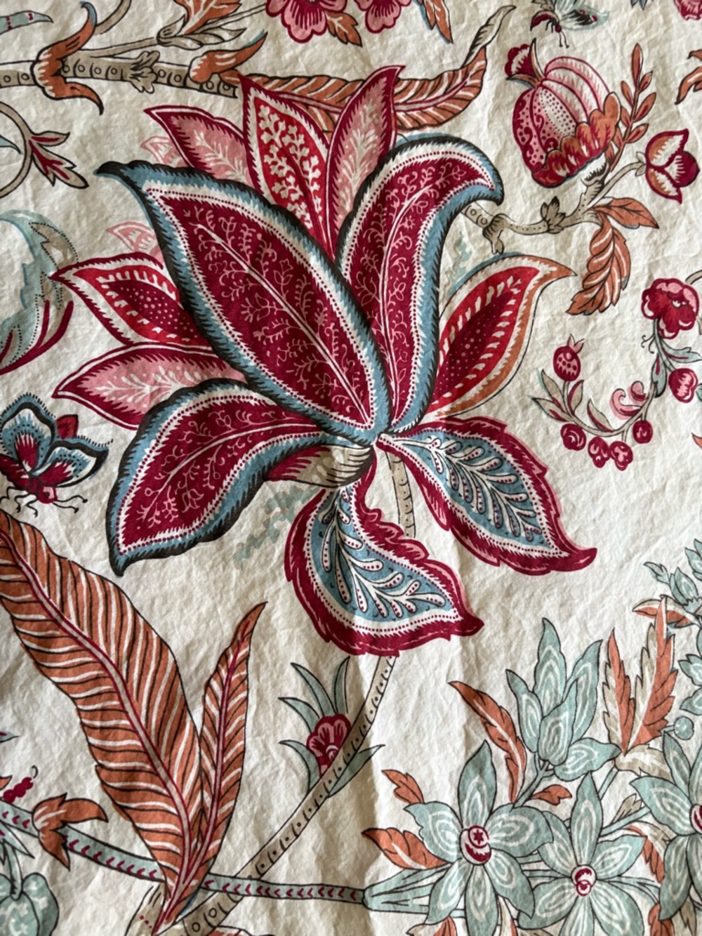 POTTERY BARN PALAMPORE Lolita/Deidre Queen Full Duvet Cover Butterflies - Picture 5 of 11
